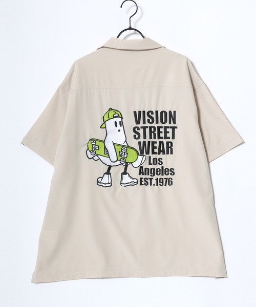 「VISION STREET WEAR」 半袖シャツ M アイボリー メンズ_画像4