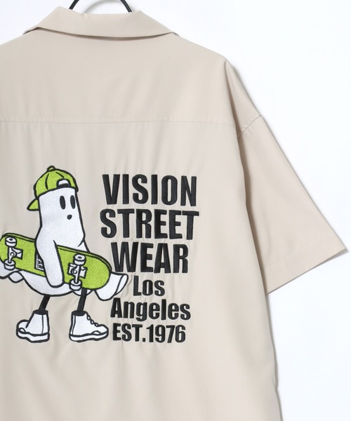 「VISION STREET WEAR」 半袖シャツ M アイボリー メンズ_画像5