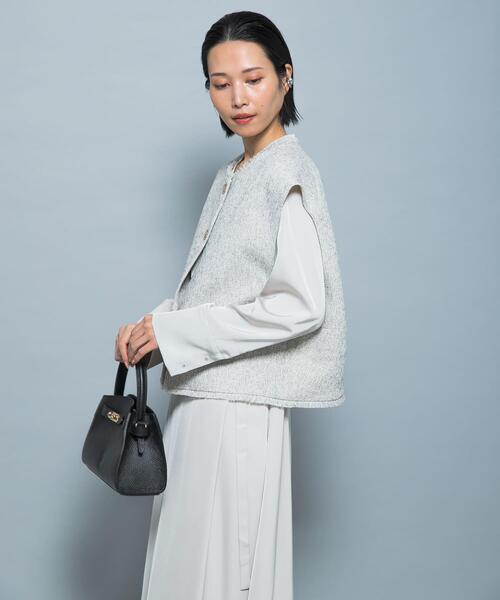 ベスト ジレ 「別注」CHIGNON×ROSSO ツイードショートベスト