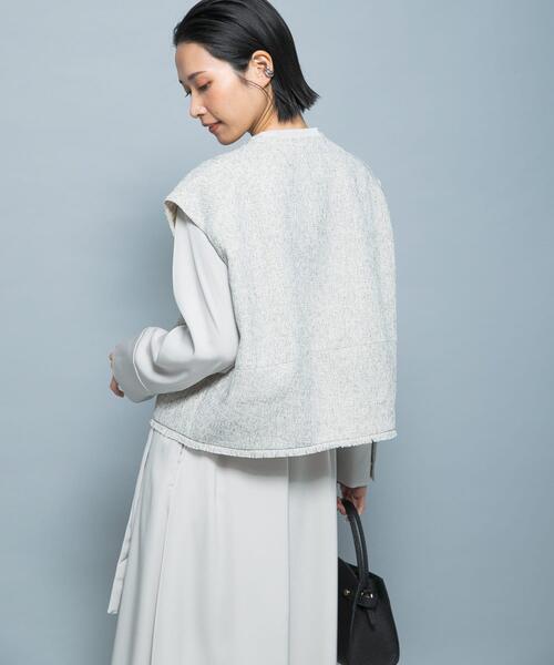 ベスト ジレ 「別注」CHIGNON×ROSSO ツイードショートベスト