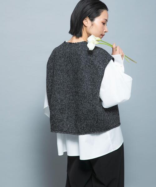 ベスト ジレ 「別注」CHIGNON×ROSSO ツイードショートベスト