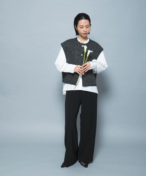 ベスト ジレ 「別注」CHIGNON×ROSSO ツイードショートベスト
