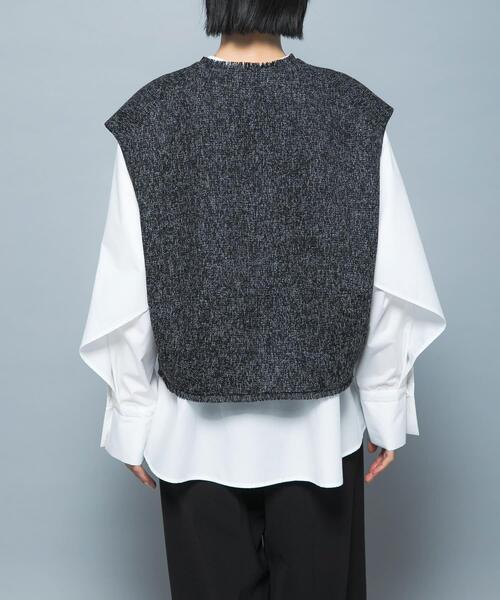 ベスト ジレ 「別注」CHIGNON×ROSSO ツイードショートベスト
