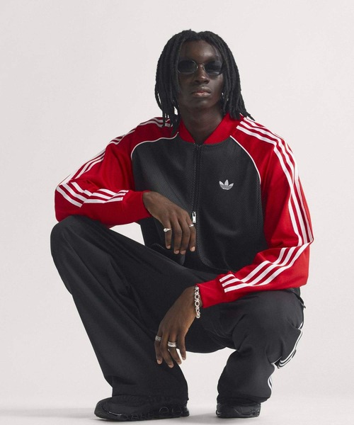 未使用級✨アディダス　トラックトップ　メッシュジャケット　ブルゾン　Lサイズ adidas（アディダス） ジャージ ルーズ メッシュ トラックトップ