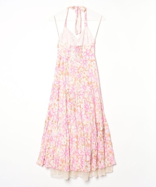 「FREE PEOPLE」 花柄ホルターネックワンピース 4 ピンク レディース_画像2