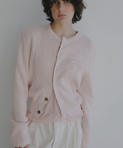ETRE TOKYO 26SS ファンシーヤーンクルー ネックニットカーディガン ファンシーヤーンクルーネックニットカーディガン(F NAVY): トップス