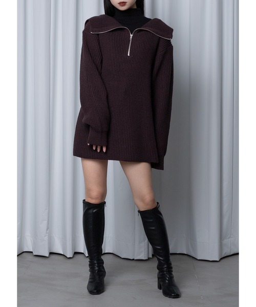 「Adoon plain」 長袖ニット FREE ライトブルー レディース_画像3