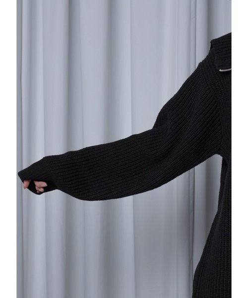 「Adoon plain」 長袖ニット FREE ライトブルー レディース_画像6