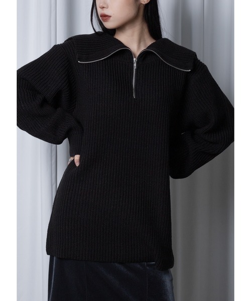 「Adoon plain」 長袖ニット FREE ライトブルー レディース_画像7