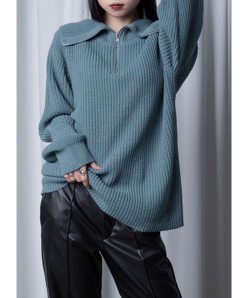 「Adoon plain」 長袖ニット FREE ライトブルー レディース_画像8