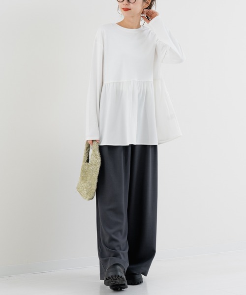 「ANNA LUNA」 7分袖ニットカーディガン LARGE オフホワイト レディース_画像5