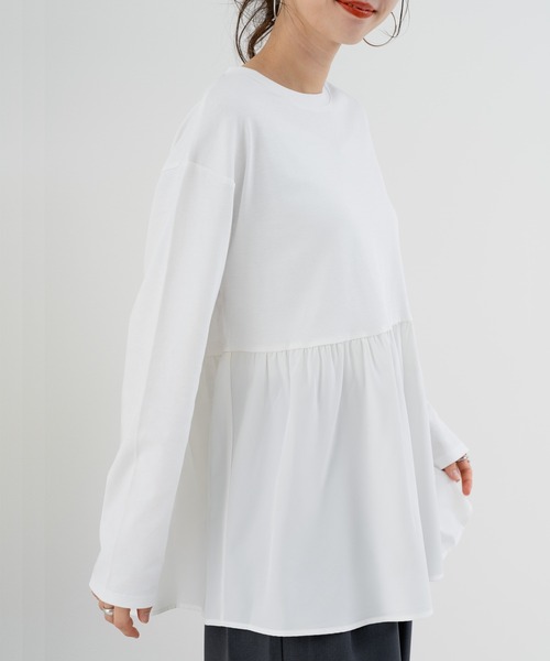 「ANNA LUNA」 7分袖ニットカーディガン LARGE オフホワイト レディース_画像8