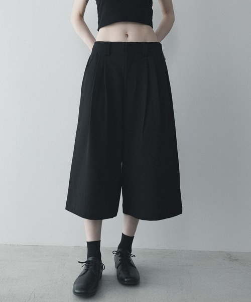 Heve ガウチョパンツブラック 36サイズ remer ワイドパンツ パンツ ルーズタックワイドガウチョパンツ / loose