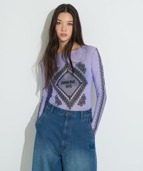 tシャツ ANNA SUI NYC / アナスイエヌワイシー レースプリントシア