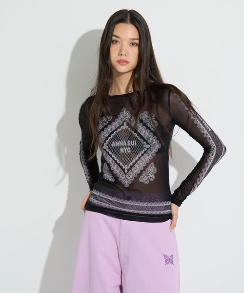 tシャツ ANNA SUI NYC / アナスイエヌワイシー レースプリントシア