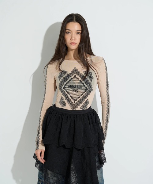 tシャツ ANNA SUI NYC / アナスイエヌワイシー レースプリントシア