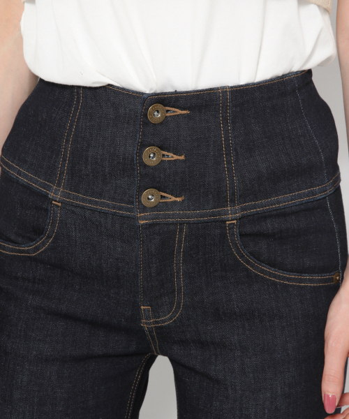 「Heather」 スキニーデニムパンツ LARGE ワンウォッシュ レディース_画像3