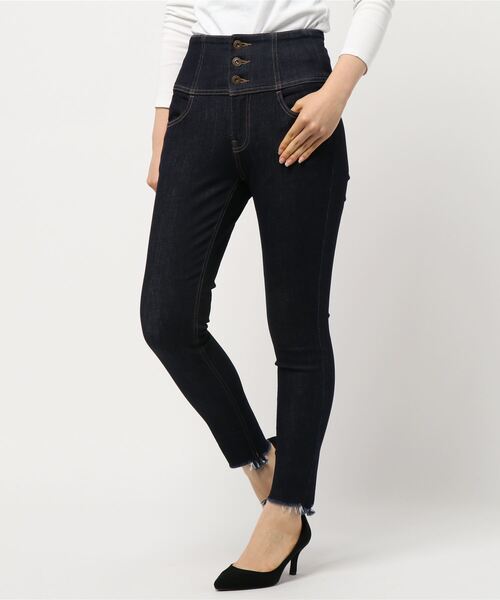 「Heather」 スキニーデニムパンツ LARGE ワンウォッシュ レディース_画像4