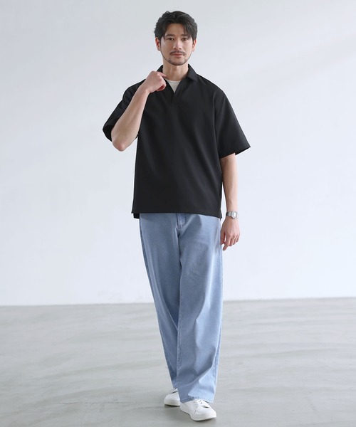 02222-0052 リネンスキッパー半袖シャツ SPU（スプ） シャツ 半袖 「セットアップ対応」防シワ・防ピリング