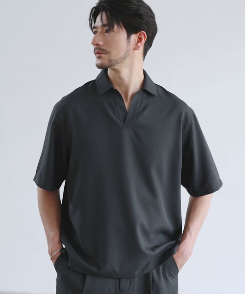 02192-0091 リネンスキッパー半袖シャツ SPU（スプ） シャツ 半袖 「セットアップ対応」防シワ・防ピリング