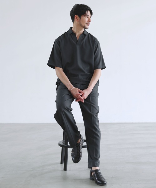 SPU（スプ） シャツ 半袖 「セットアップ対応」防シワ・防ピリング