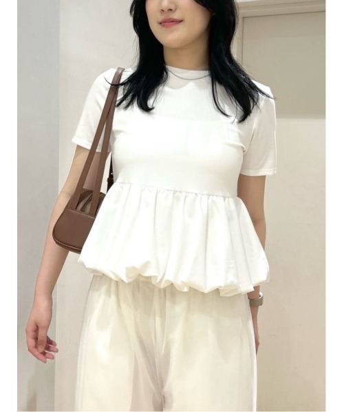 STYLEMIXER（スタイルミキサー） tシャツ ヘムバルーンカットトップ 