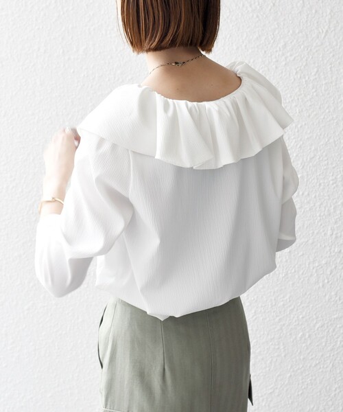 「SHIPS any」 長袖ブラウス ONE SIZE ブラック レディースの画像