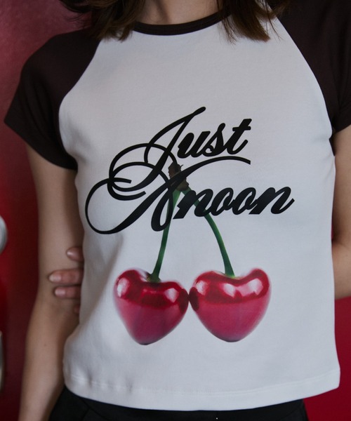 JUST A NOON（ジャストアヌーン） tシャツ 半袖 チェリープリント 