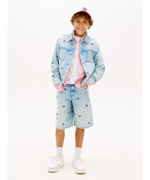 ベビー BOYS バギーウェイビーフラッグデニムショートパンツの画像