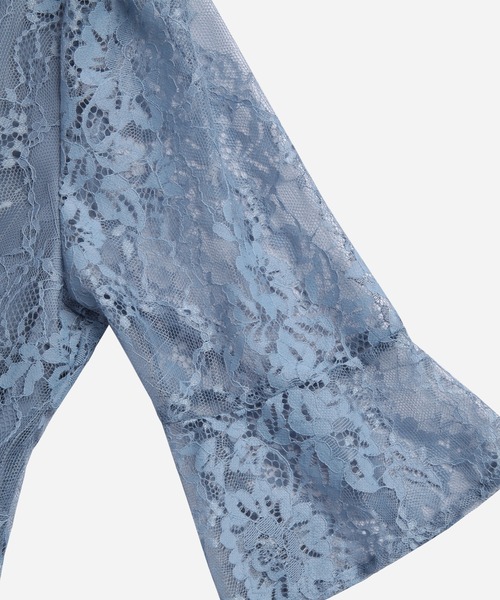 「DRESS PLUS」 半袖ワンピース X-LARGE ブルー レディース_画像6