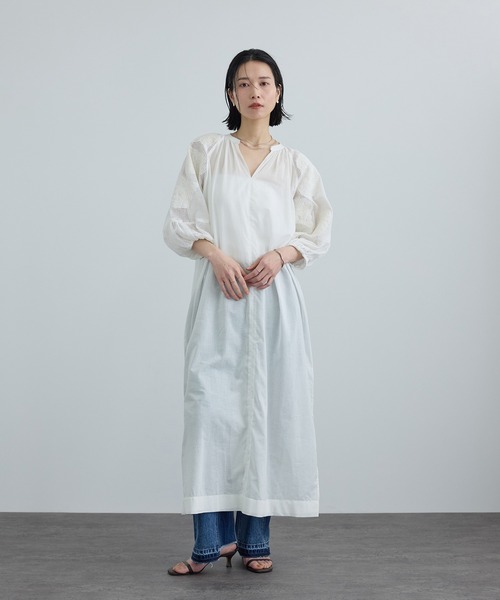 ワンピース 「WEB限定」ネット刺繍レースワンピースの画像