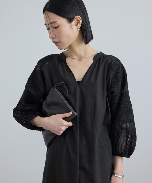 ワンピース 「WEB限定」ネット刺繍レースワンピースの画像