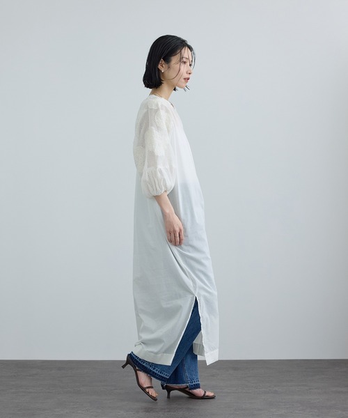 ワンピース 「WEB限定」ネット刺繍レースワンピースの画像