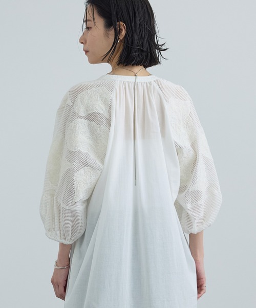 ワンピース 「WEB限定」ネット刺繍レースワンピースの画像