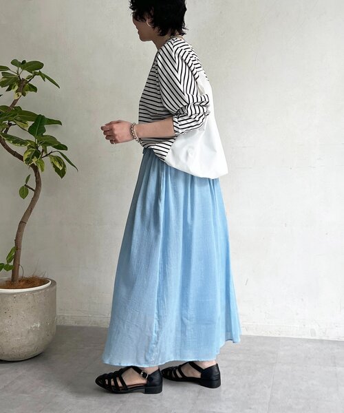 【ジャンク品】初期タグ　ロングスカート un dix cors（アンディコール） ロング スカート ボイルシャンブレース