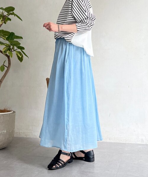 un dix cors（アンディコール） ロング スカート ボイルシャンブレース