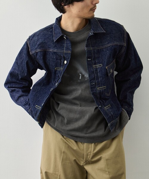 デニムジャケット gジャン 「orSlow/オアスロウ」TYPE1 40S PLEATED FRONT BLOUSE メンズの画像