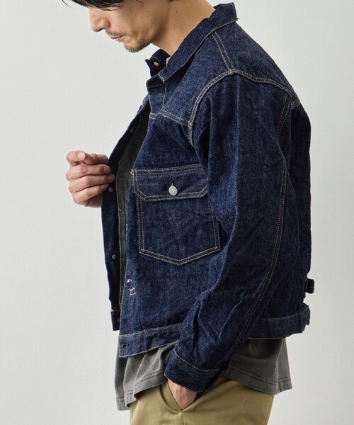 デニムジャケット gジャン 「orSlow/オアスロウ」TYPE1 40S PLEATED FRONT BLOUSE メンズの画像