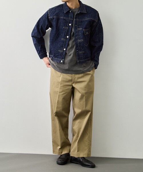 デニムジャケット gジャン 「orSlow/オアスロウ」TYPE1 40S PLEATED FRONT BLOUSE メンズの画像