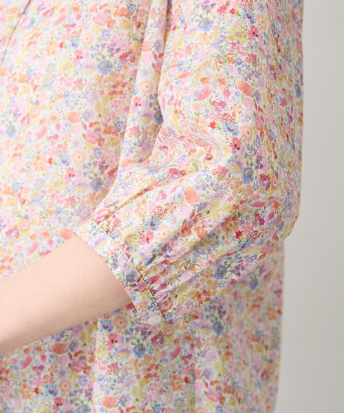 ブラウス シャツ 「Liberty」リバティプリントスタンドカラーシャツ レディースの画像