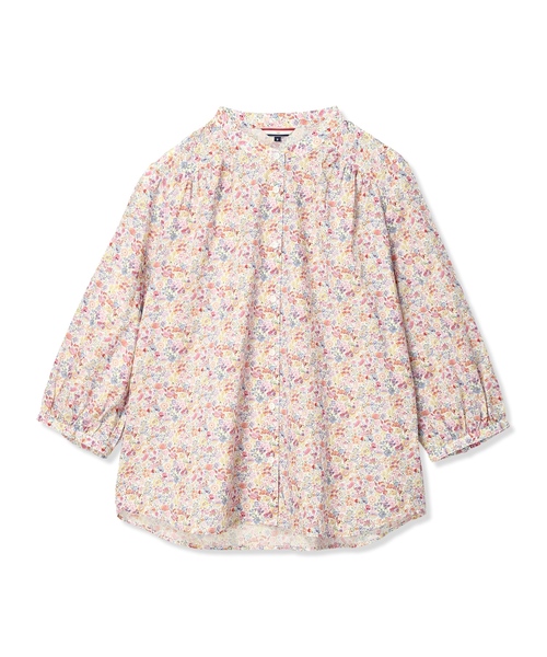 ブラウス シャツ 「Liberty」リバティプリントスタンドカラーシャツ レディースの画像
