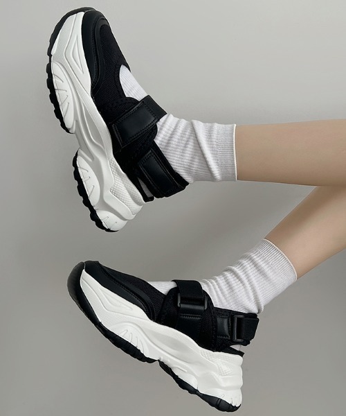 「Shoes in Closet」 ローカットスニーカー L ブラック×ブラック レディース_画像6