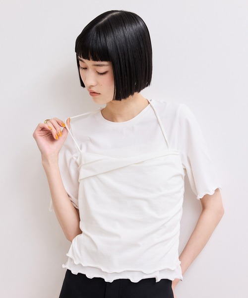 tシャツ 「WEB限定」ベアトップレイヤードカットソー レディースの画像
