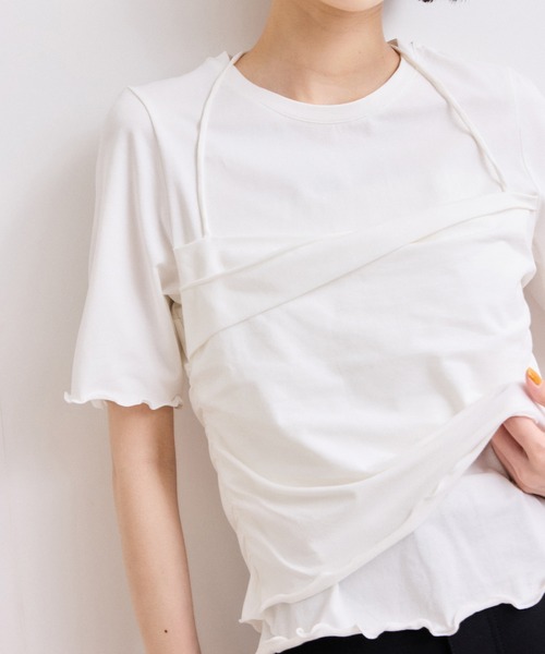 tシャツ 「WEB限定」ベアトップレイヤードカットソー レディースの画像