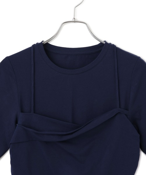 tシャツ 「WEB限定」ベアトップレイヤードカットソー レディースの画像