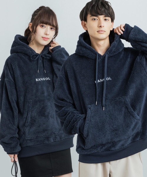 「KANGOL」 プルオーバーパーカー L ネイビー メンズ_画像9