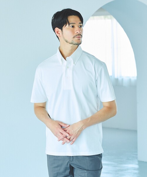 ABAHOUSE GRAY ポロシャツ 半袖 「SMART CLOSET」シルケット天竺