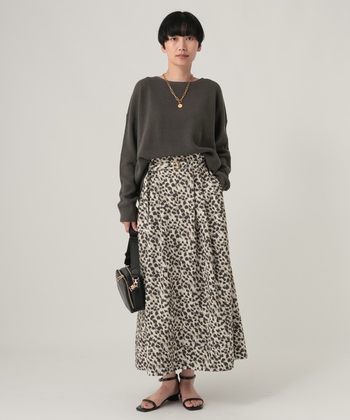 Elura（エルーラ） ロング スカート レオパードフレアスカート「低身長
