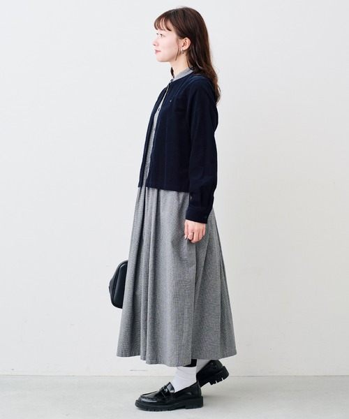 「Sunny clouds」 長袖ワンピース M ネイビー レディース_画像9
