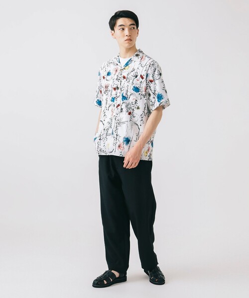 「BEAMS HEART」 半袖シャツ MEDIUM ホワイト系その他 メンズ_画像4